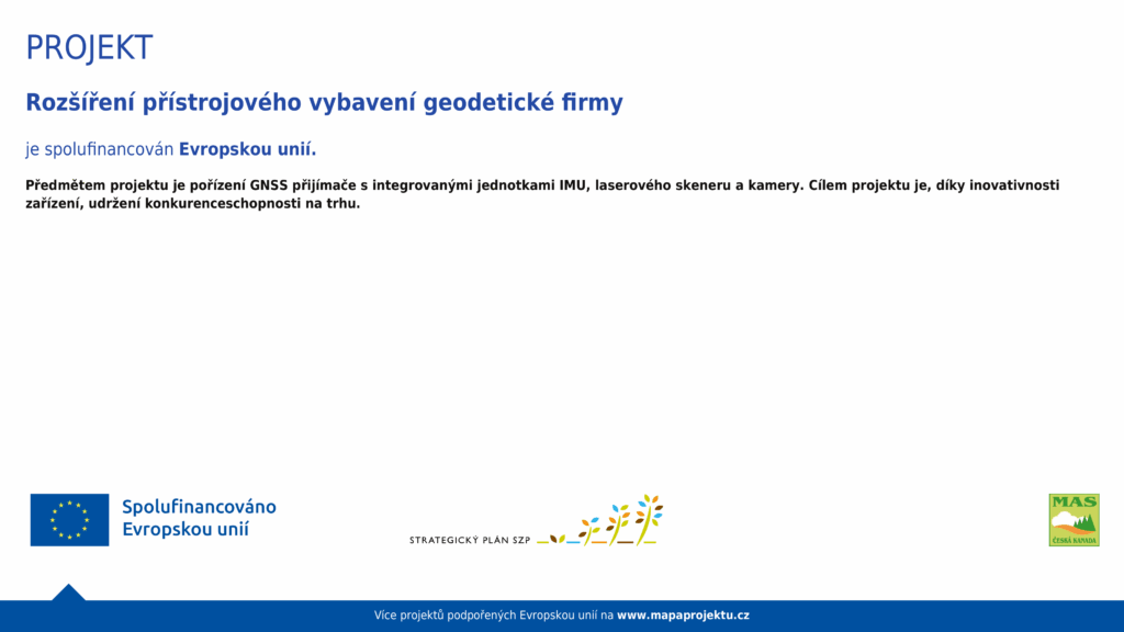 Plakát projektu spolufinancovaného Evropskou unií – Geodet Heger